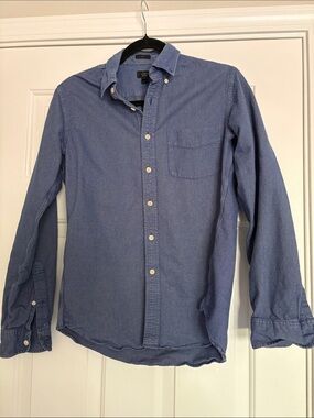 J. Crew Men's Blue Casual Button-Down Shirt